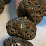 Antique 16mm Carved Fruit Pit Mala