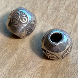 Large Thai Silver Om Beads
