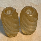 Vintage Large Light Amber Glass Beads, Pair