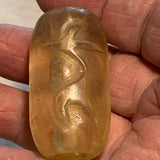 Vintage Large Light Amber Glass Bead, Deer