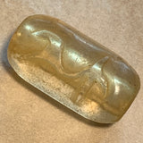 Vintage Large Light Amber Glass Bead, Deer