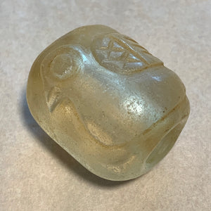 Vintage Large Light Amber Glass Bead, Bird
