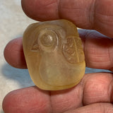 Vintage Large Light Amber Glass Bead, Bird