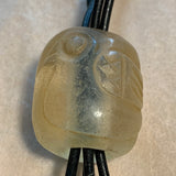 Vintage Large Light Amber Glass Bead, Bird