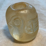 Vintage Large Light Amber Glass Bead, Bird