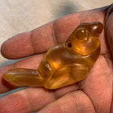 Vintage Large Light Amber Glass Bird Pendant