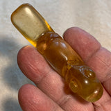 Vintage Large Light Amber Glass Bird Pendant