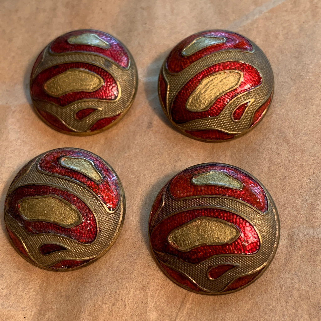 4 Large Art Nouveau Buttons | Beadparadise.com
