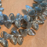 Vintage Grey Leaves with Luster German Glass Beads