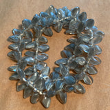 Vintage Grey Leaves with Luster German Glass Beads