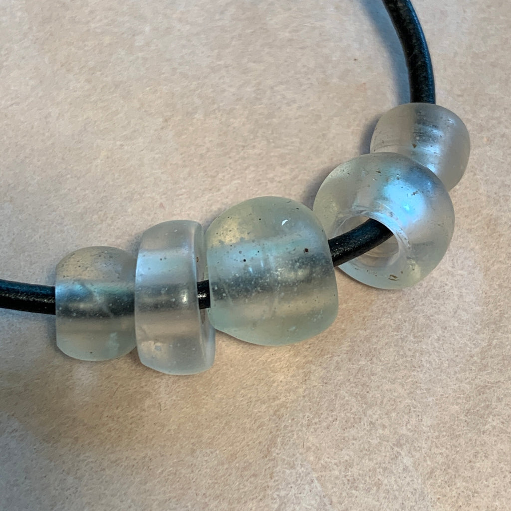 5 Antique Clear Dogon Beads