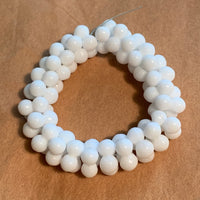 Vintage German Glass Puffy White Flower Beads
