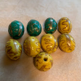 Vintage Venetian Egg-Shape Beads, Yellow