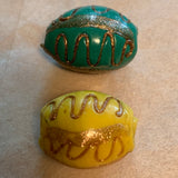 Vintage Venetian Egg-Shape Beads, Yellow