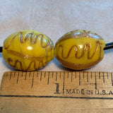 Vintage Venetian Egg-Shape Beads, Yellow