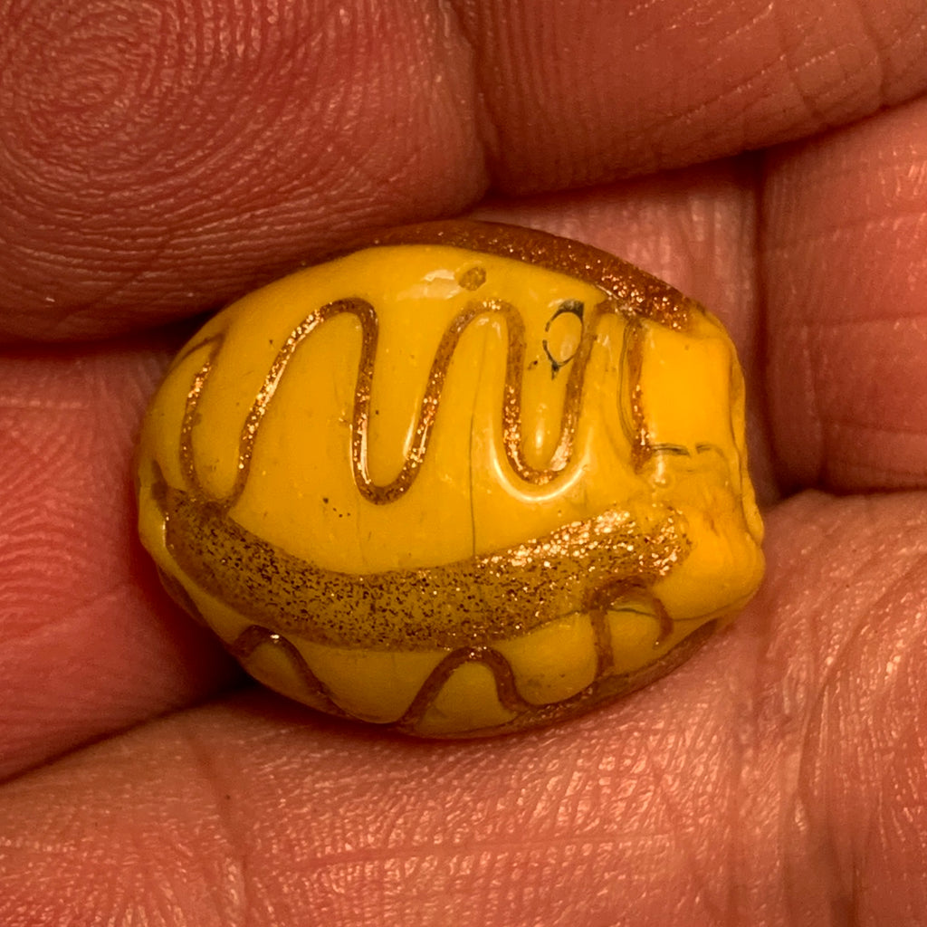 Vintage Venetian Egg-Shape Beads, Yellow
