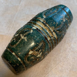 Large Green Jade Carved Bead