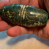 Large Green Jade Carved Bead