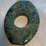 Large Green Jade Carved Pendant