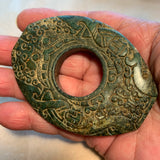 Large Green Jade Carved Pendant