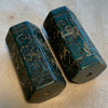 Large 6-Sided Green Jade Carved Bead