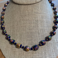 Antique Blue Wedding Cake Necklace