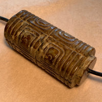 Large Brown Jade Carved Bead