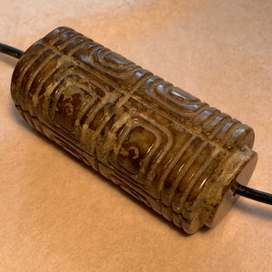 Large Brown Jade Carved Bead