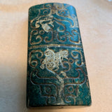 Large Green Jade Carved Bead