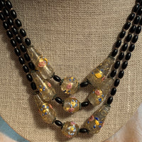 Antique Triple Strand of Teardrop Wedding Cake Beads