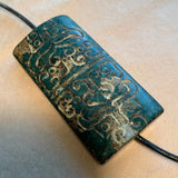 Large Green Jade Carved Bead