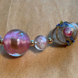 Vintage Pink Italian Wedding Cake Beads, Necklace