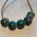 5 Antique Amazonite Stone Beads
