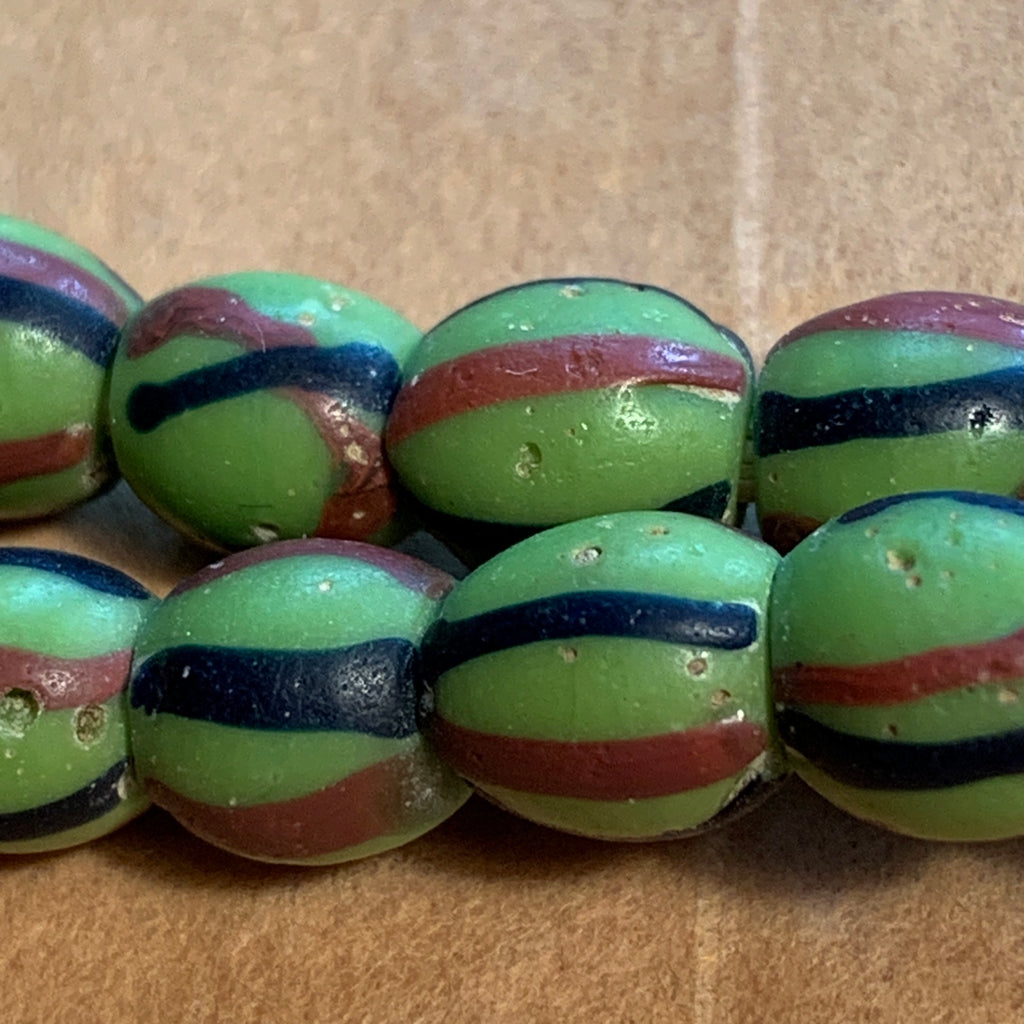 Chartreuse Striped Trade Beads