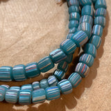 Striped Java Matte Aqua Glass Beads