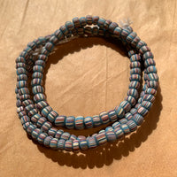 Striped Java Matte Dark Aqua Glass Beads