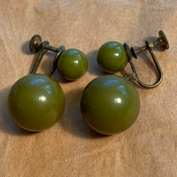 Green Bakelite Earrings