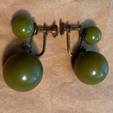 Green Bakelite Earrings