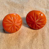Orange Bakelite Earrings