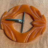 Carved Amber Bakelite Buckle