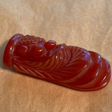 Carved Red Bakelite Clip