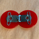 Red Bakelite Belt Buckle