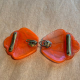 Vintage Orange Glass Belt Buckle