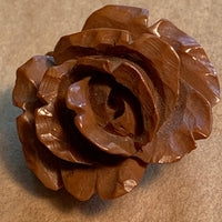 Carved Bakelite Rose Pin
