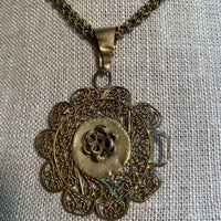 Yoruba Brass Fabricated Chain with Pendant