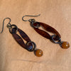 Brown Bakelite Earrings by Ruth