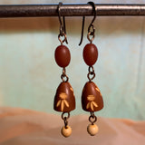 Brown Bakelite Earrings by Ruth