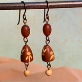 Brown Bakelite Earrings by Ruth