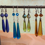 Vintage Topaz Glass Earrings by Ruth