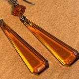 Vintage Topaz Glass Earrings by Ruth